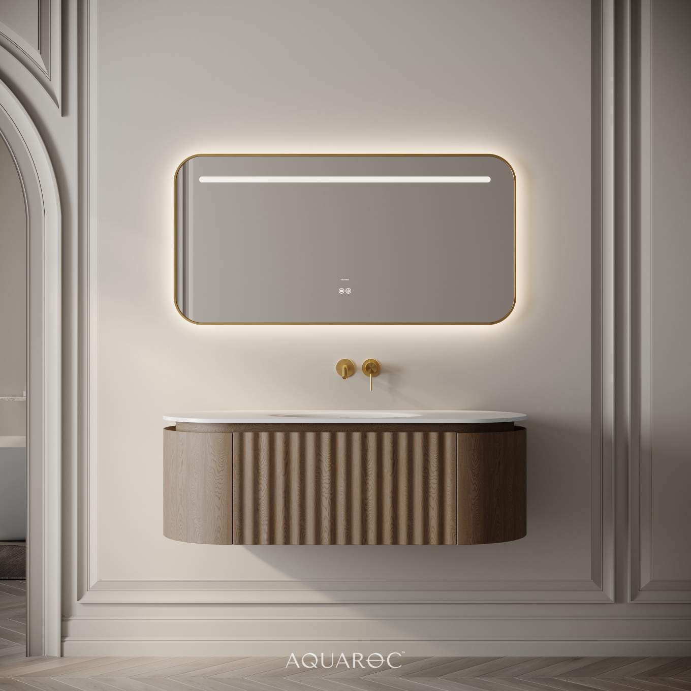 Belgravia Vanity Unit & Stone Basin 1200mm Smoked Oak